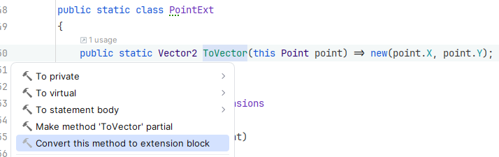 Rider extension members refactoring