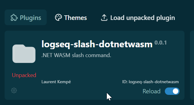 logseq .NET WASM plugin